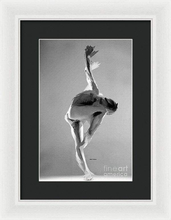 Impression encadrée - Pose de danse en noir et blanc