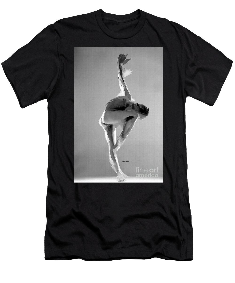 T-shirt pour homme (coupe ajustée) - Pose de danse en noir et blanc