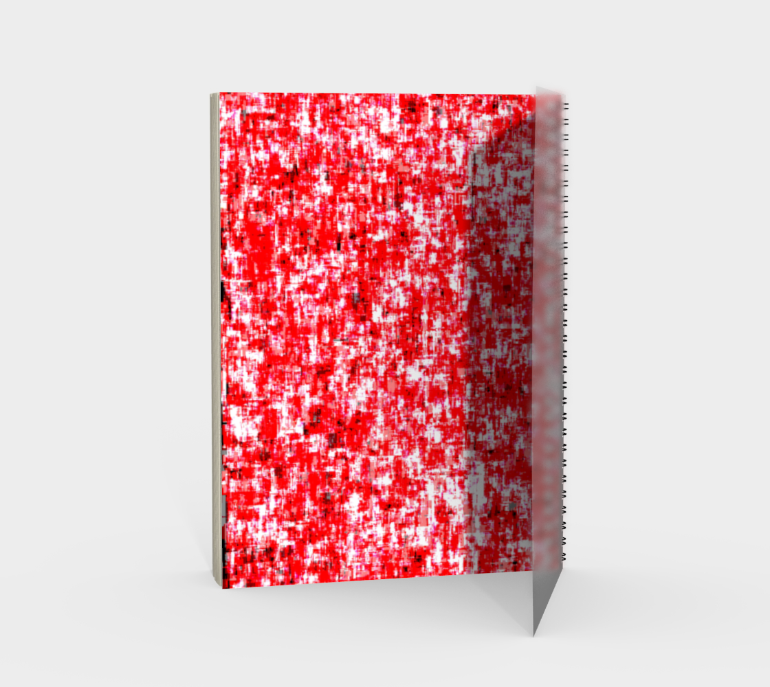 Abstract in Red and White Spiral Notebook Portrait