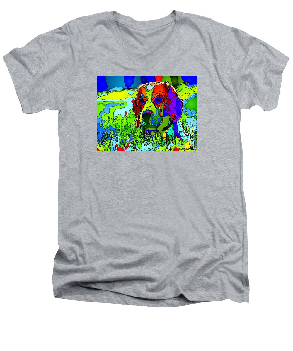 Men's V-Neck T-Shirt - Dogs Can See In Color