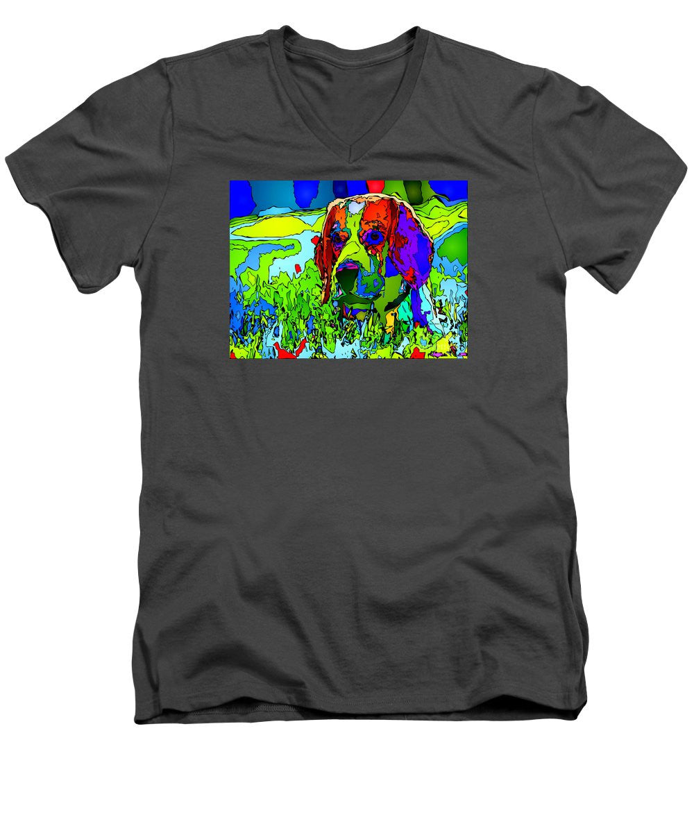 Men's V-Neck T-Shirt - Dogs Can See In Color