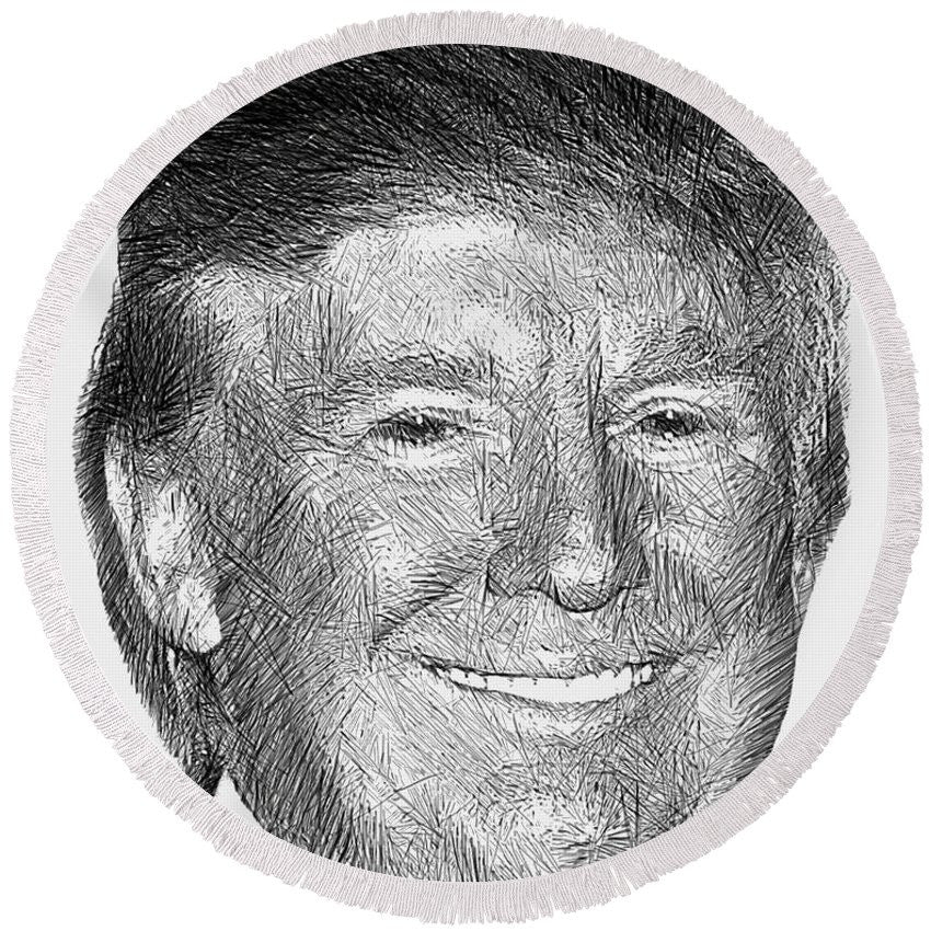 Round Beach Towel - Donald J. Trump