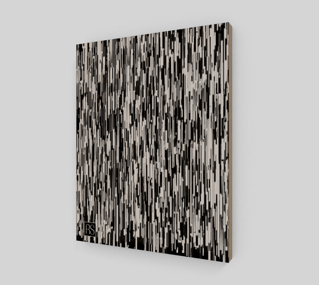 Abstract in Black and White Wood 11" x 14"