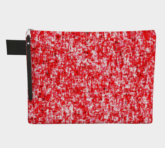Abstract in Red and White Zipper Carry-All