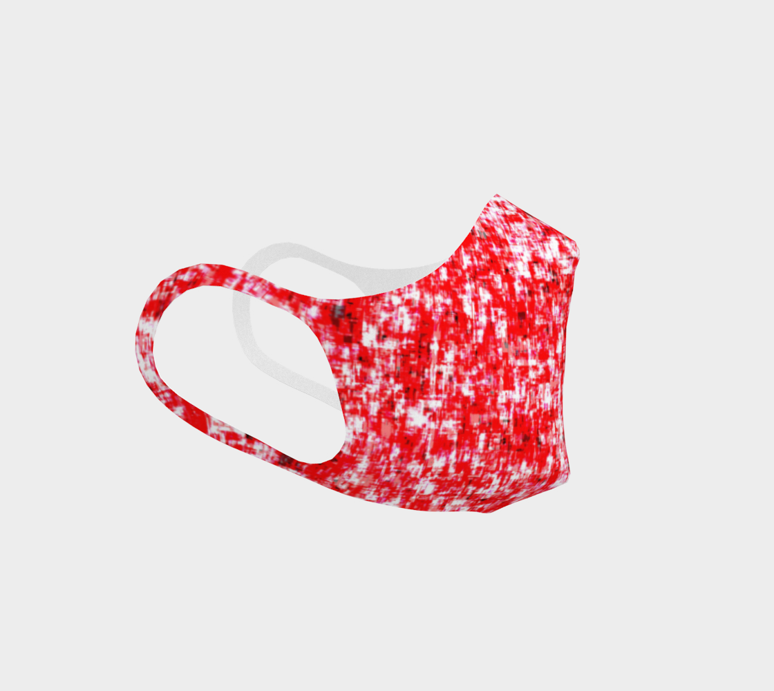 Abstract in Red and White Double Knit Face Covering