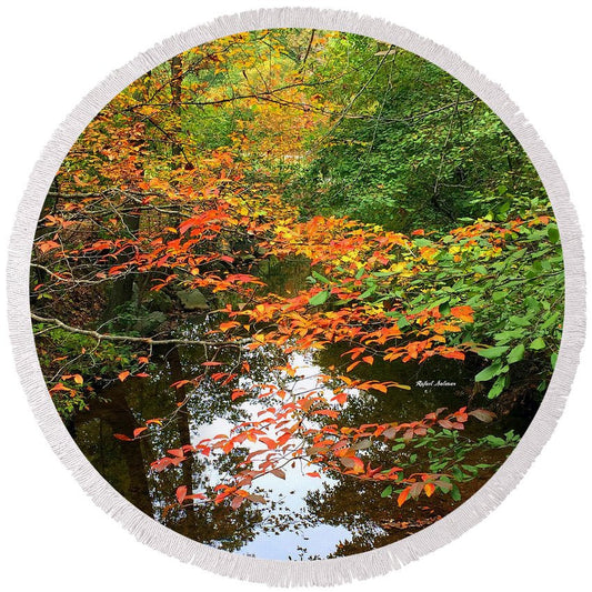 Round Beach Towel - Fall Is In The Air