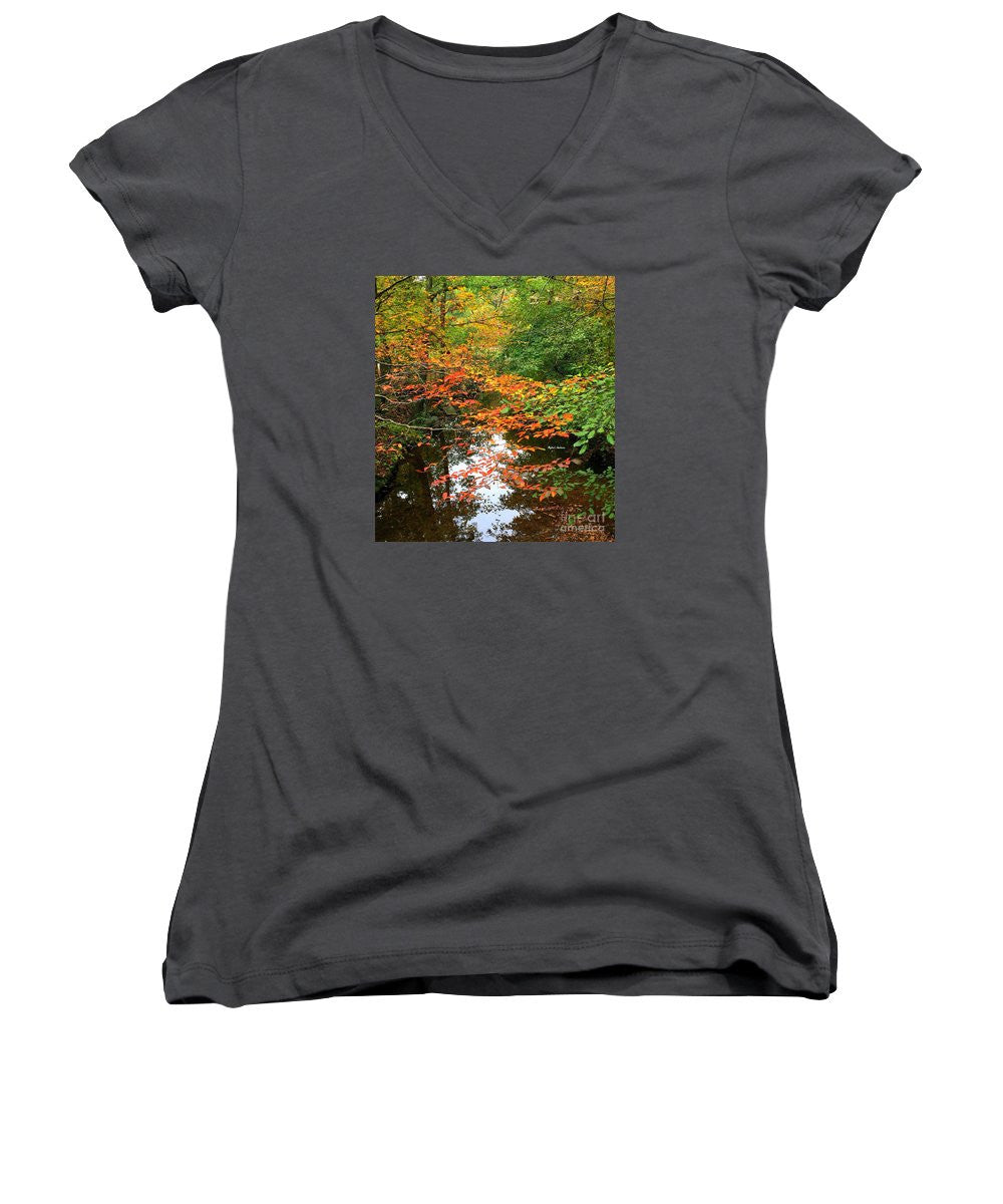 Women's V-Neck T-Shirt (Junior Cut) - Fall Is In The Air