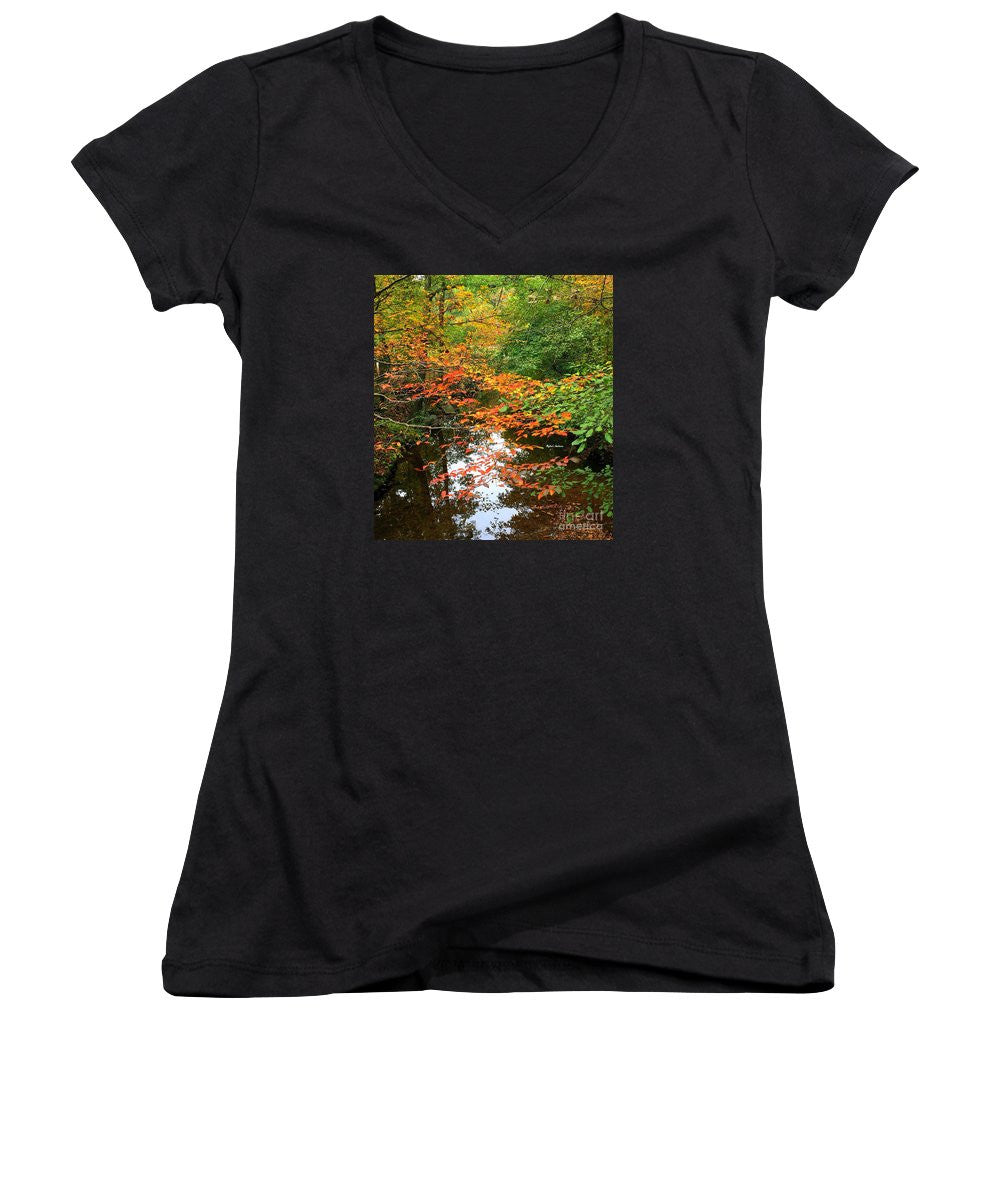 Women's V-Neck T-Shirt (Junior Cut) - Fall Is In The Air