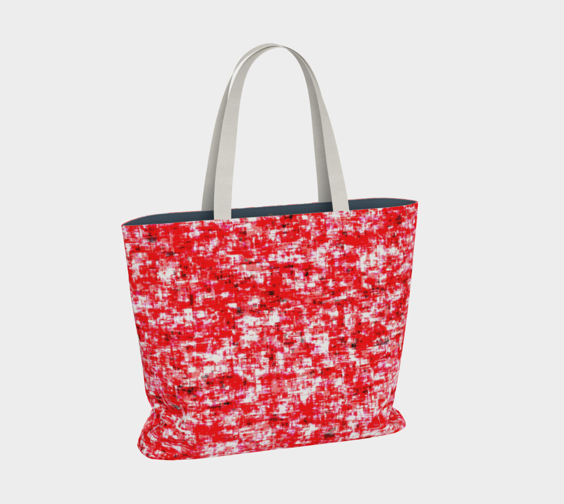 Abstract in Red and White Large Tote Bag