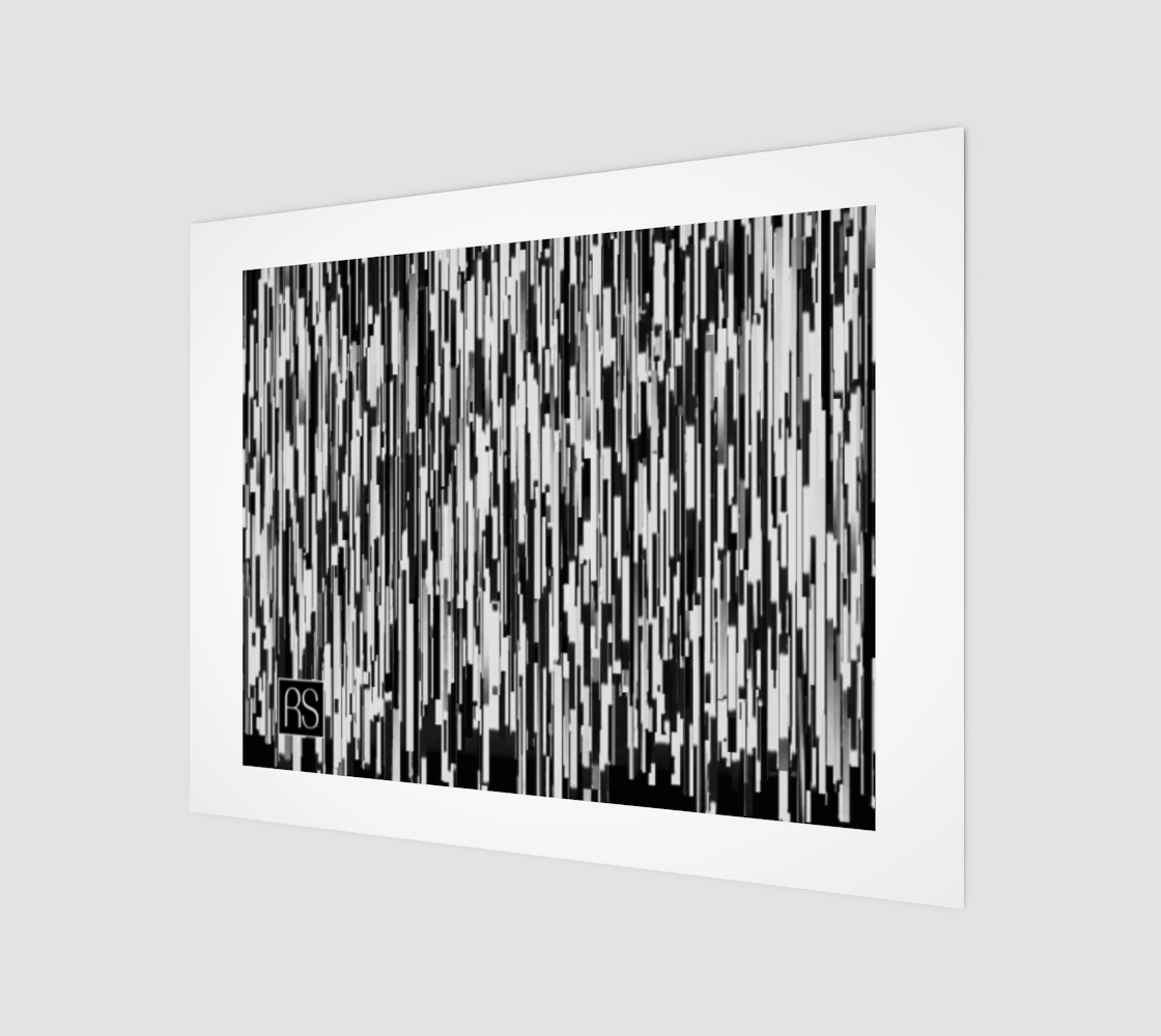 Abstract in Black and White Wood Print 14" x 11"