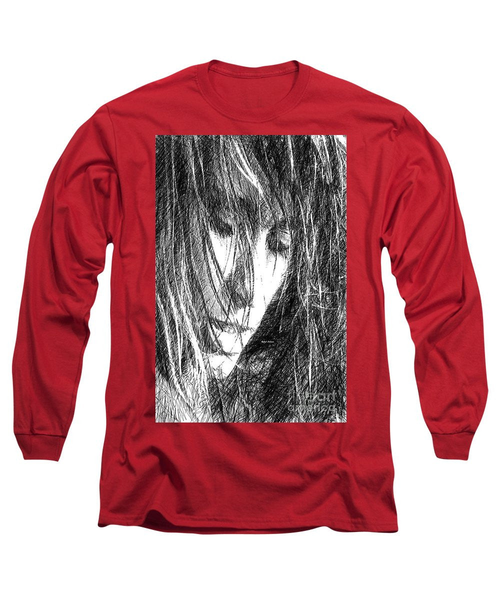 Long Sleeve T-Shirt - Female Drawing Sketch