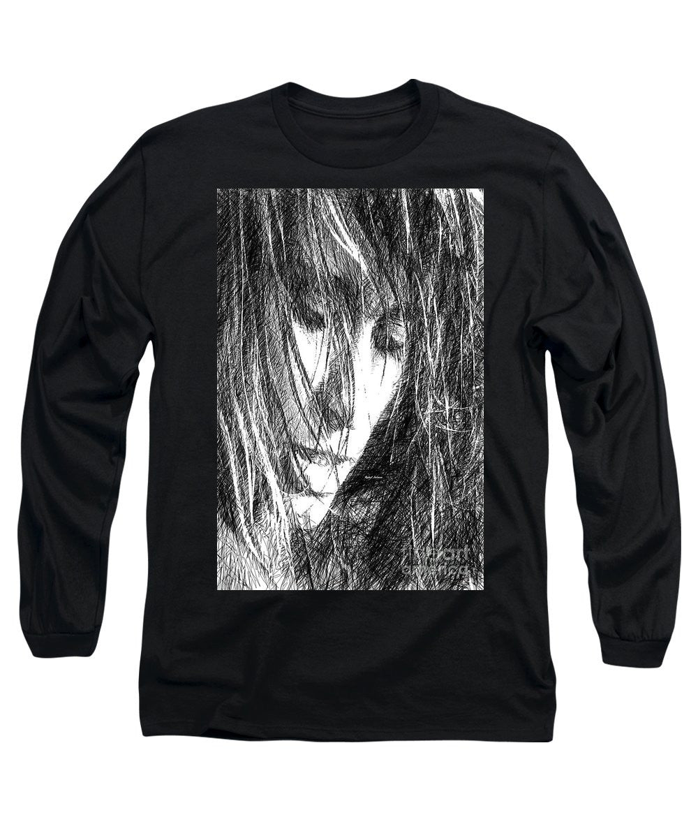 Long Sleeve T-Shirt - Female Drawing Sketch