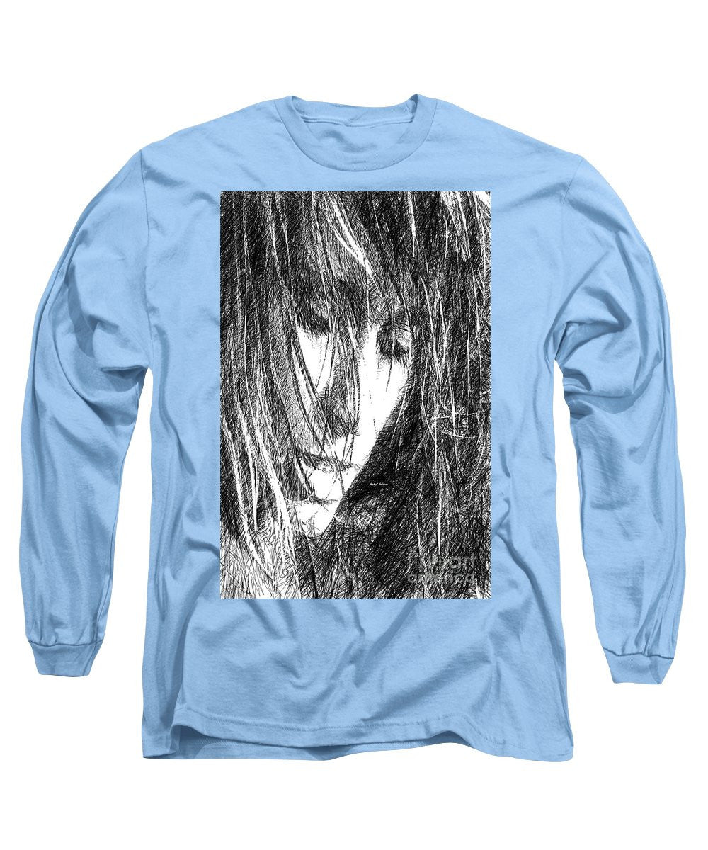 Long Sleeve T-Shirt - Female Drawing Sketch