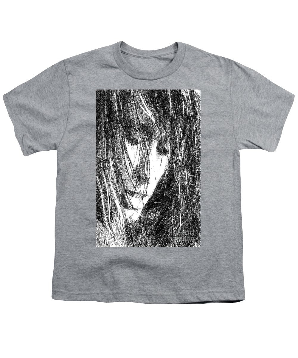 Youth T-Shirt - Female Drawing Sketch