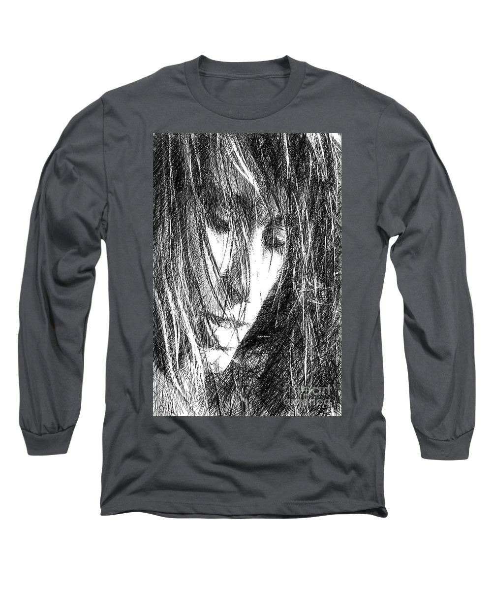 Long Sleeve T-Shirt - Female Drawing Sketch