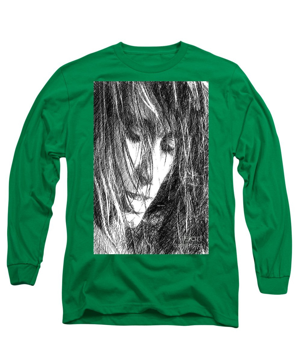 Long Sleeve T-Shirt - Female Drawing Sketch