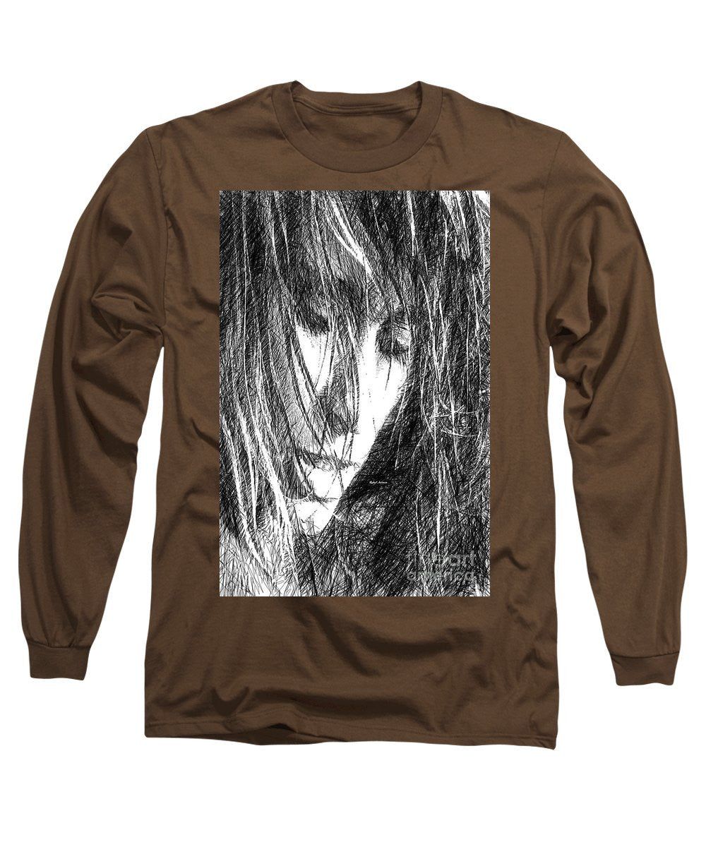 Long Sleeve T-Shirt - Female Drawing Sketch