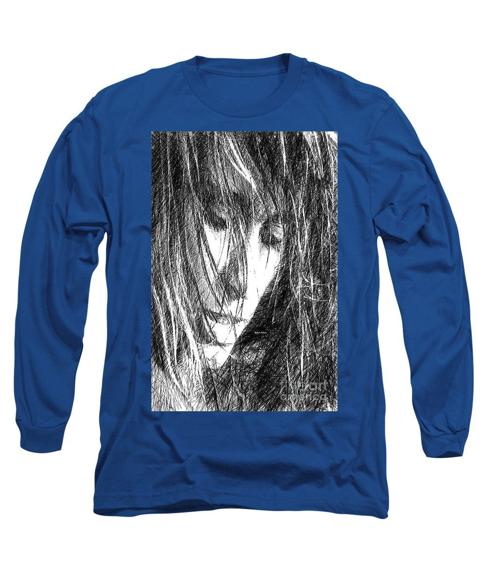 Long Sleeve T-Shirt - Female Drawing Sketch