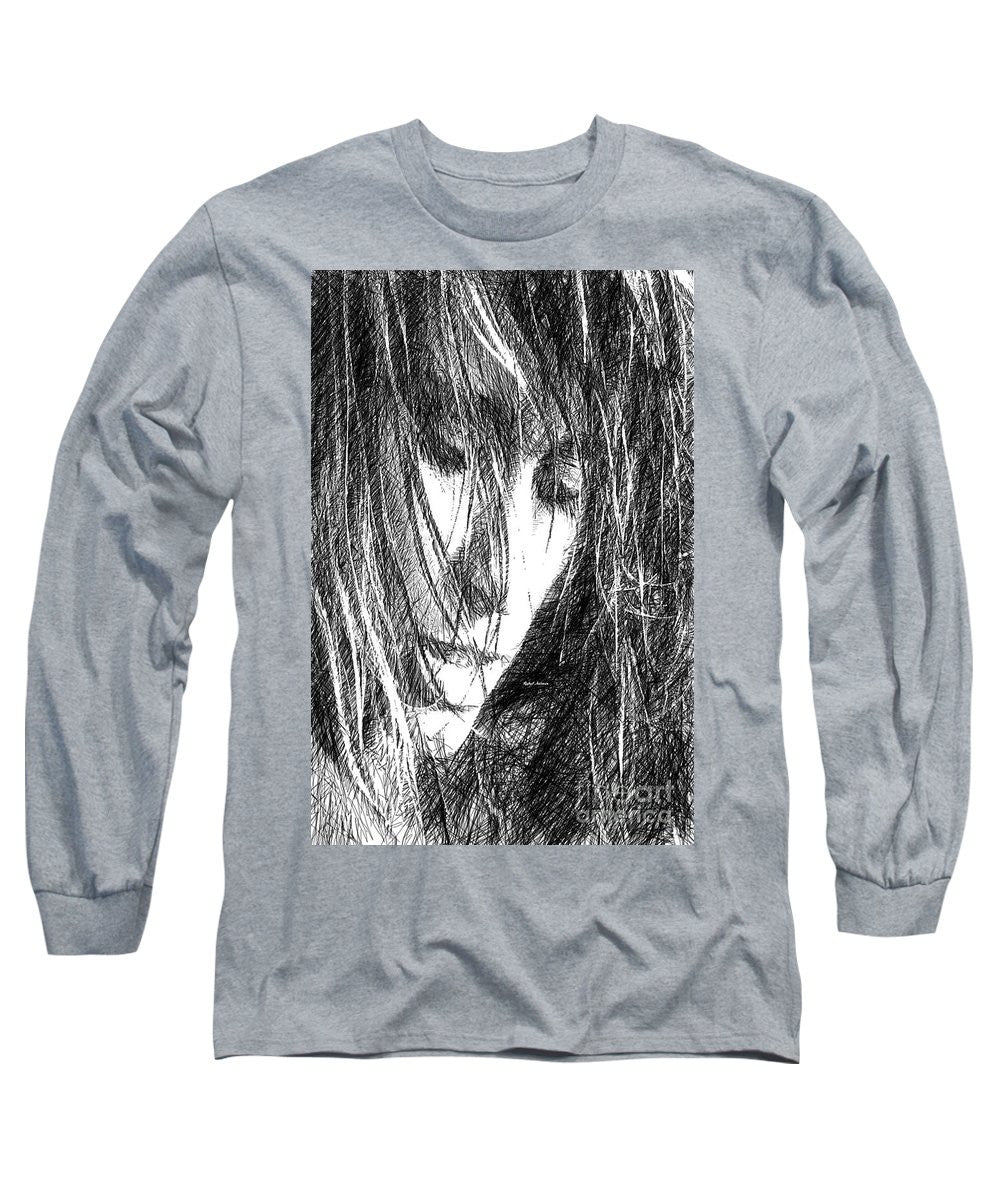 Long Sleeve T-Shirt - Female Drawing Sketch