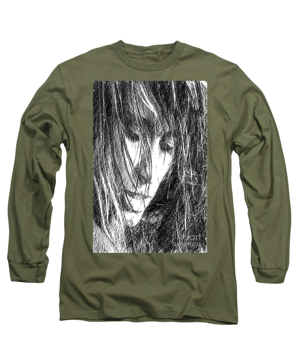 Long Sleeve T-Shirt - Female Drawing Sketch