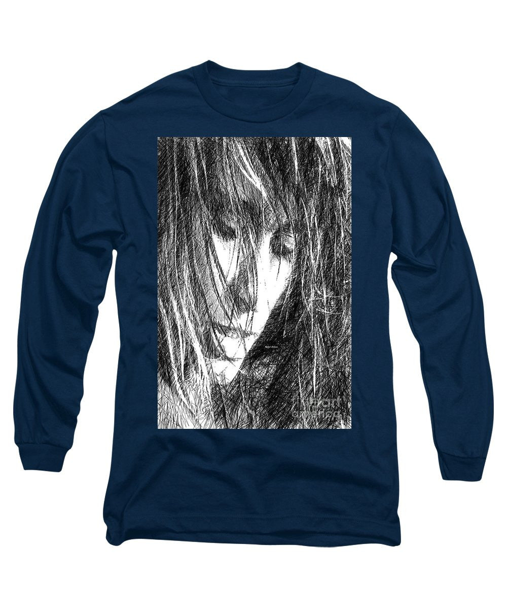 Long Sleeve T-Shirt - Female Drawing Sketch