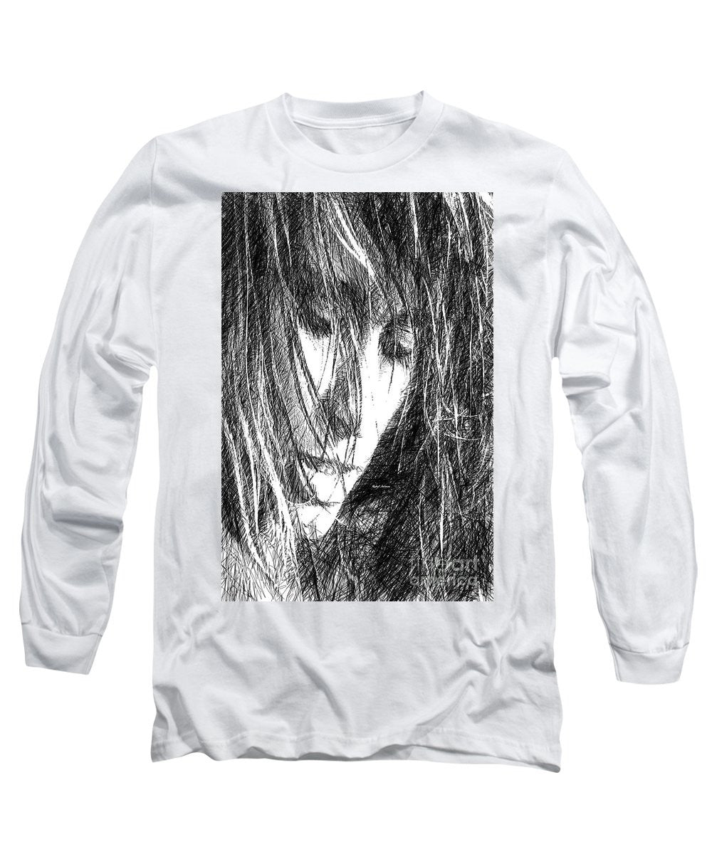 Long Sleeve T-Shirt - Female Drawing Sketch