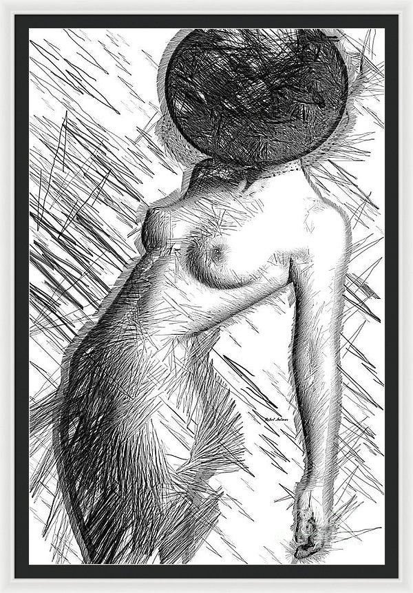 Framed Print - Female Figure Sketch 1266