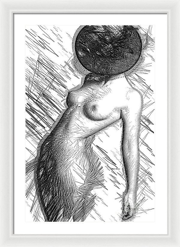 Framed Print - Female Figure Sketch 1266