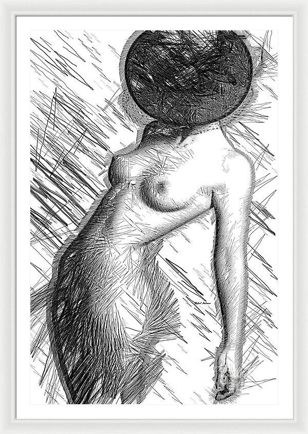 Framed Print - Female Figure Sketch 1266