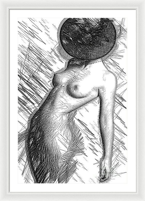 Framed Print - Female Figure Sketch 1266