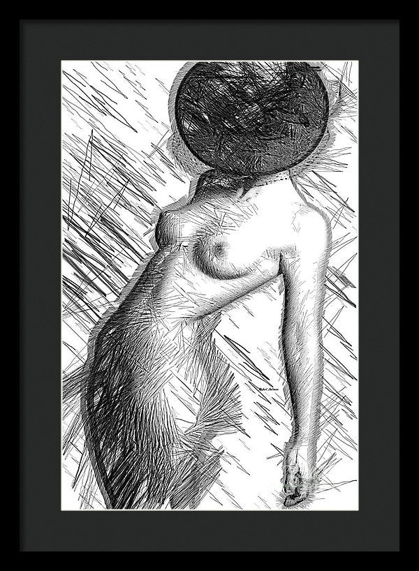 Framed Print - Female Figure Sketch 1266