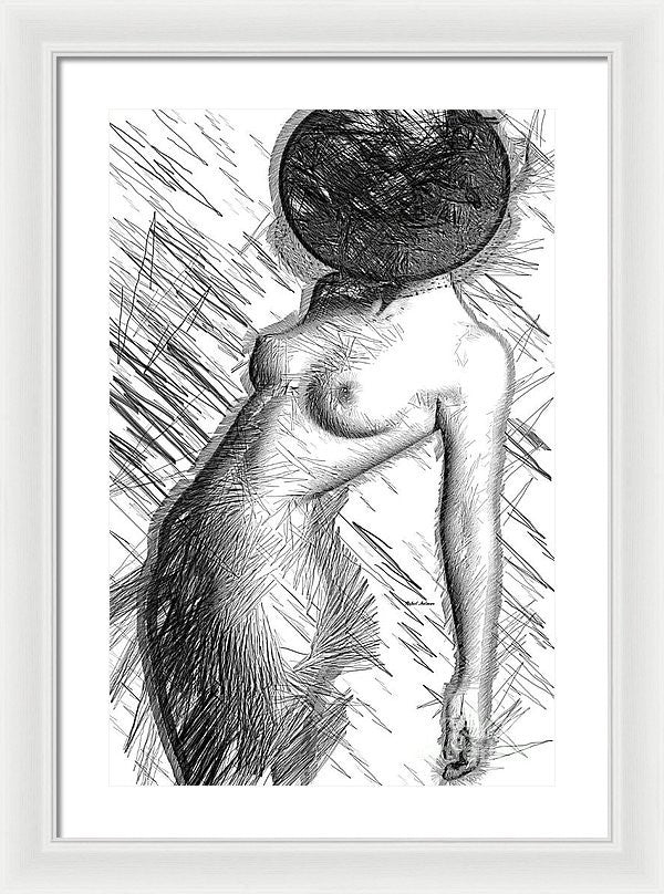 Framed Print - Female Figure Sketch 1266