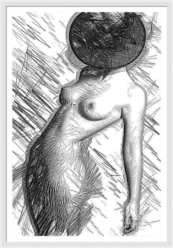 Framed Print - Female Figure Sketch 1266