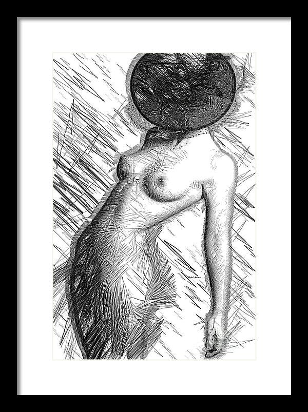 Framed Print - Female Figure Sketch 1266