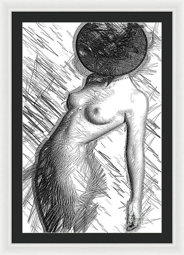 Framed Print - Female Figure Sketch 1266