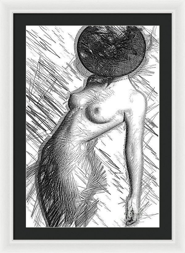 Framed Print - Female Figure Sketch 1266