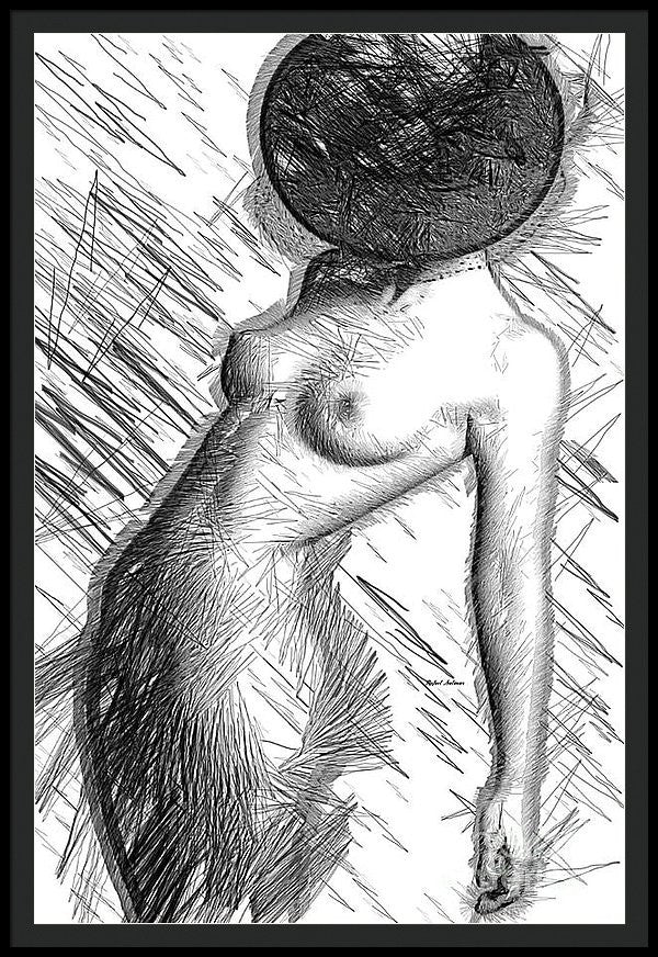 Framed Print - Female Figure Sketch 1266