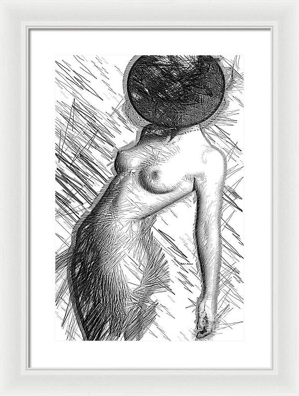 Framed Print - Female Figure Sketch 1266