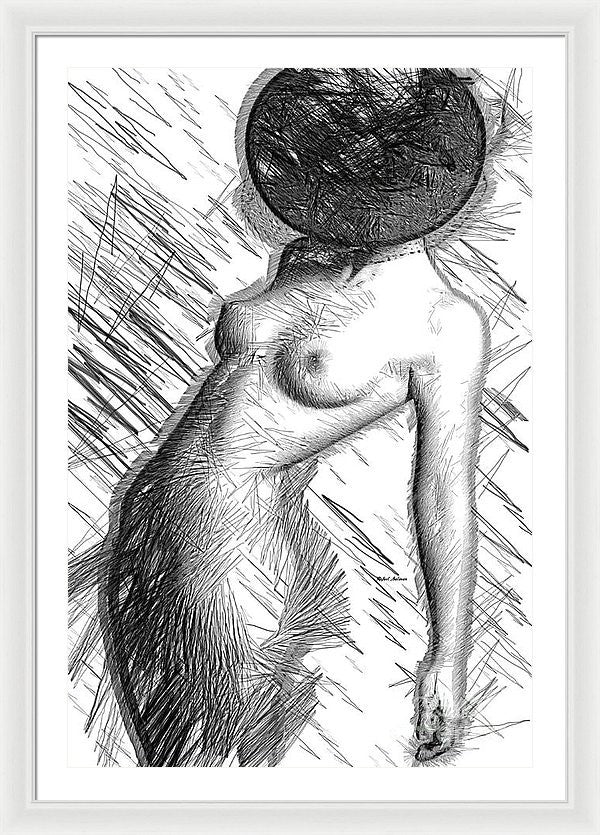 Framed Print - Female Figure Sketch 1266