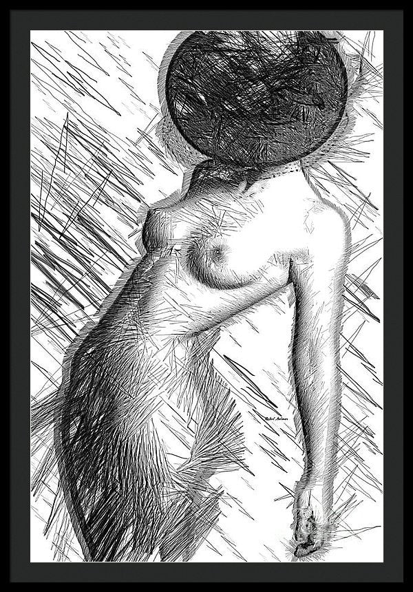 Framed Print - Female Figure Sketch 1266