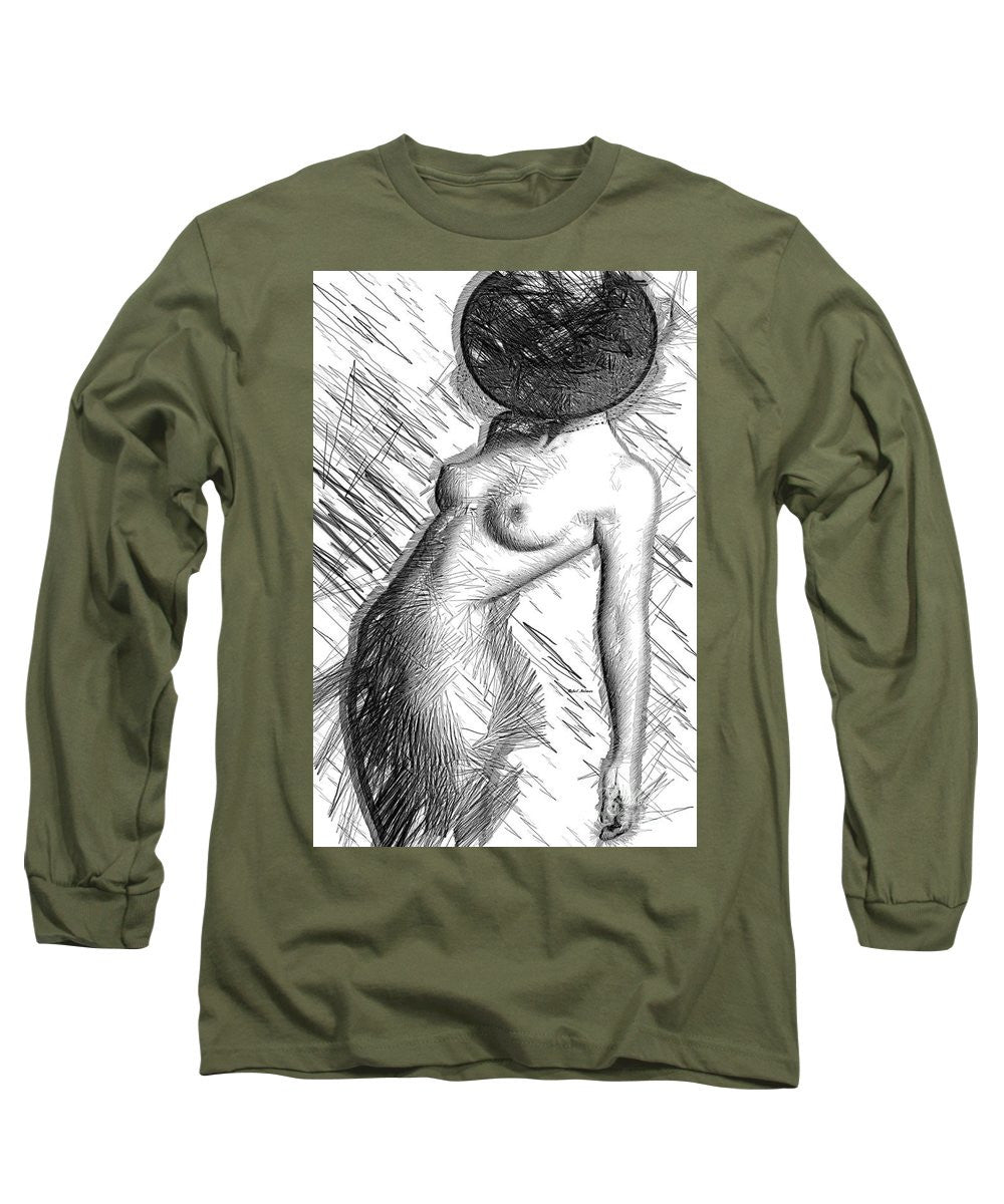 Long Sleeve T-Shirt - Female Figure Sketch 1266