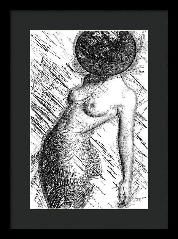 Framed Print - Female Figure Sketch 1266