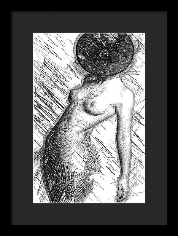 Framed Print - Female Figure Sketch 1266