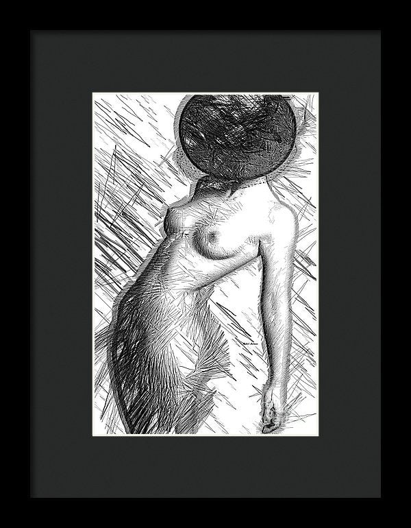 Framed Print - Female Figure Sketch 1266