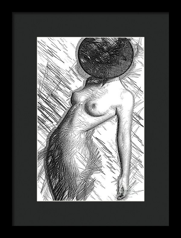 Framed Print - Female Figure Sketch 1266