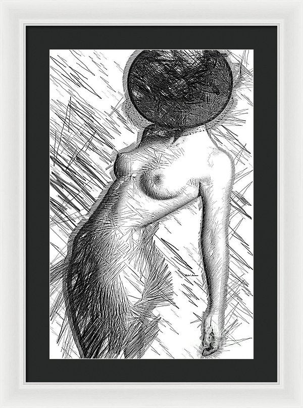 Framed Print - Female Figure Sketch 1266