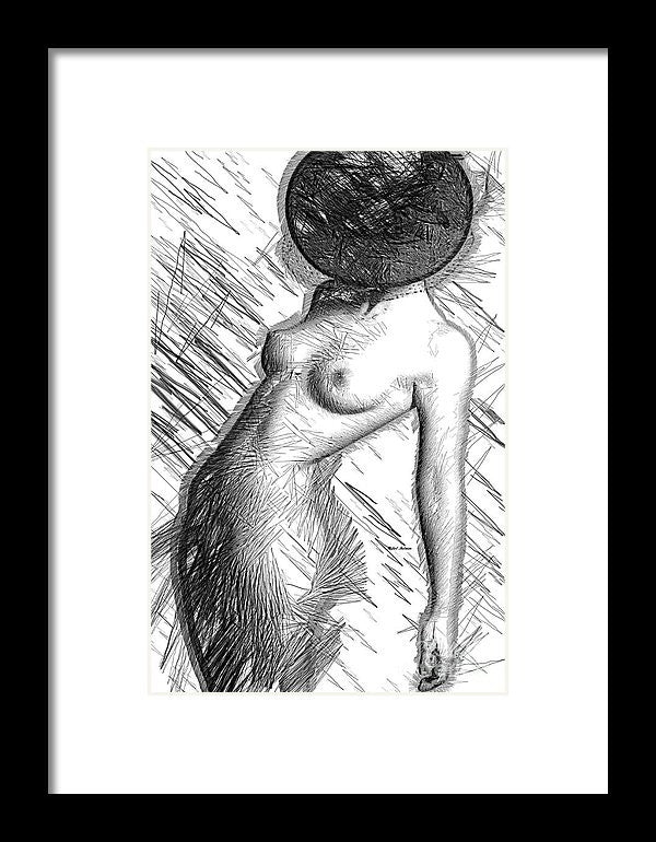 Framed Print - Female Figure Sketch 1266