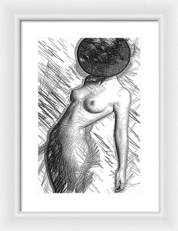 Framed Print - Female Figure Sketch 1266