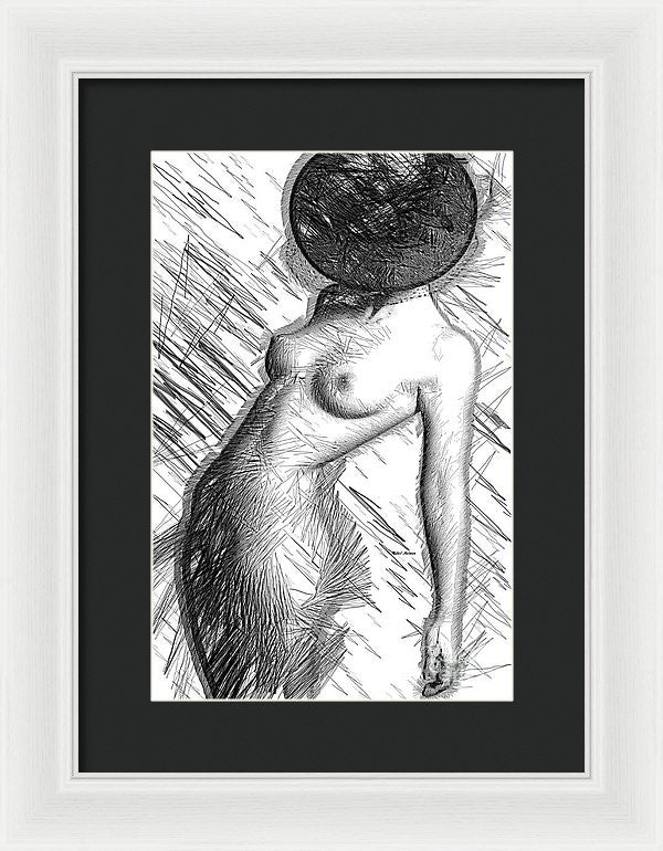 Framed Print - Female Figure Sketch 1266