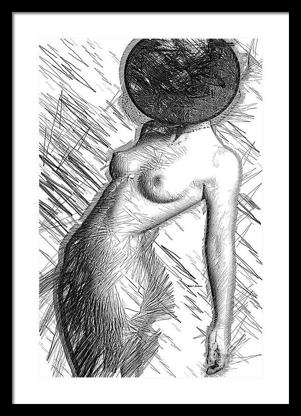 Framed Print - Female Figure Sketch 1266